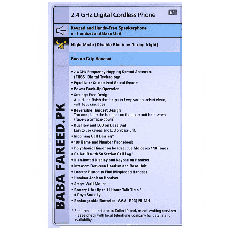 Panasonic, Digital Cordless Telephone, 2.4GHz, KX-TG3811 - Image 3