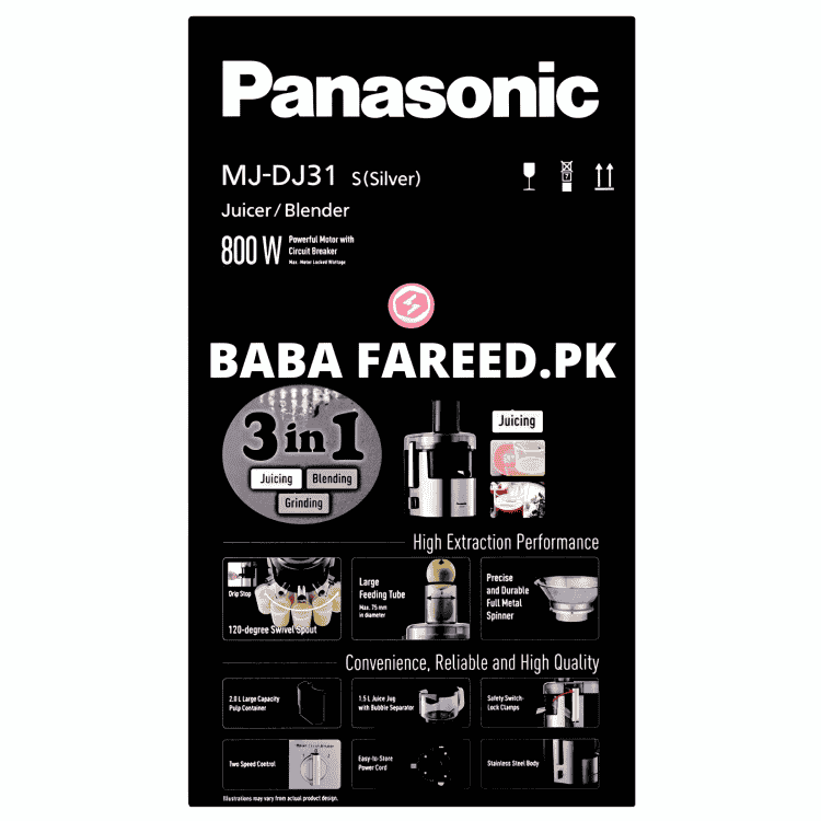 Panasonic, 3IN1 Juicer Blender & Grinder, 800W, MJ-DJ31 - Image 9